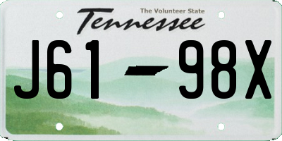 TN license plate J6198X