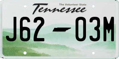 TN license plate J6203M