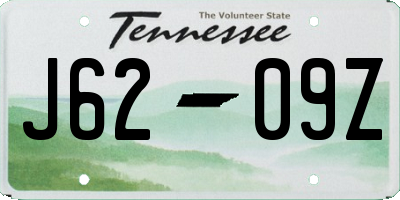 TN license plate J6209Z