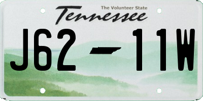 TN license plate J6211W
