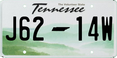 TN license plate J6214W