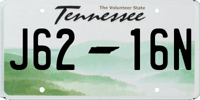 TN license plate J6216N