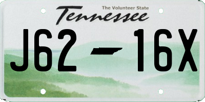 TN license plate J6216X