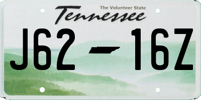 TN license plate J6216Z