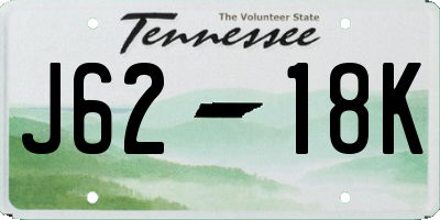 TN license plate J6218K