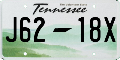 TN license plate J6218X