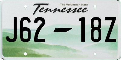 TN license plate J6218Z