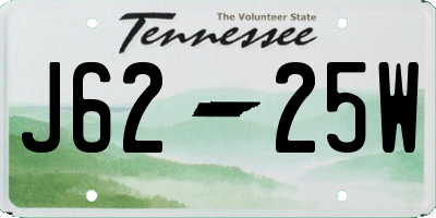 TN license plate J6225W
