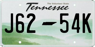 TN license plate J6254K