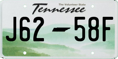 TN license plate J6258F