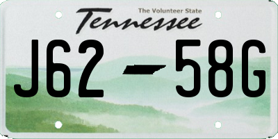TN license plate J6258G