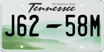TN license plate J6258M