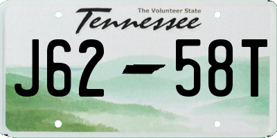 TN license plate J6258T