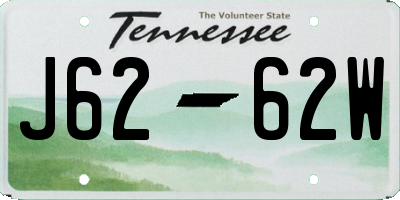 TN license plate J6262W