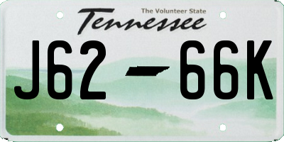 TN license plate J6266K