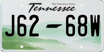 TN license plate J6268W