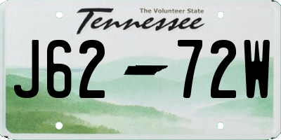 TN license plate J6272W