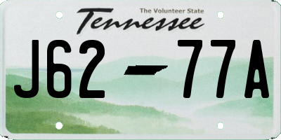 TN license plate J6277A