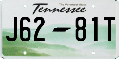 TN license plate J6281T