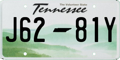 TN license plate J6281Y