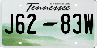 TN license plate J6283W
