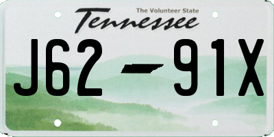 TN license plate J6291X