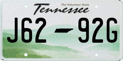 TN license plate J6292G
