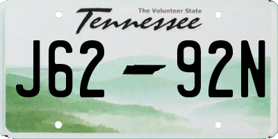 TN license plate J6292N