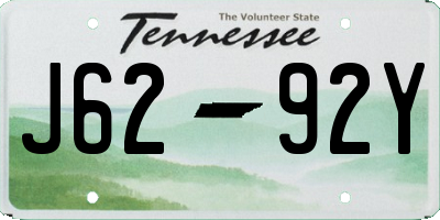 TN license plate J6292Y