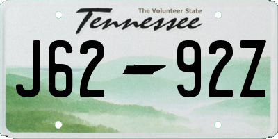 TN license plate J6292Z