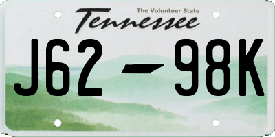 TN license plate J6298K
