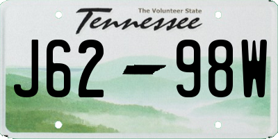 TN license plate J6298W