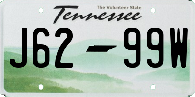 TN license plate J6299W