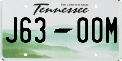 TN license plate J6300M