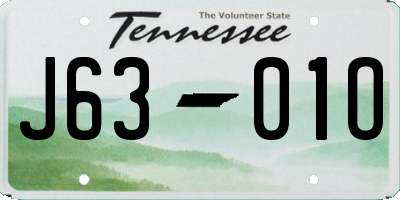 TN license plate J6301O