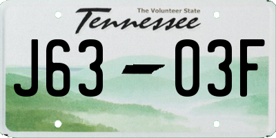 TN license plate J6303F