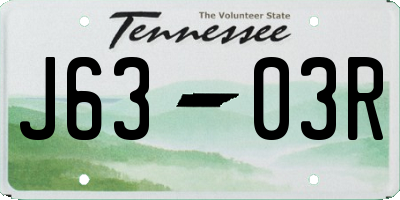 TN license plate J6303R