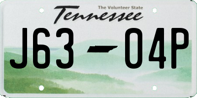 TN license plate J6304P