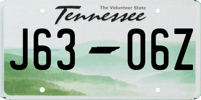TN license plate J6306Z