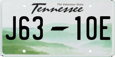 TN license plate J6310E