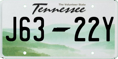 TN license plate J6322Y