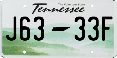 TN license plate J6333F