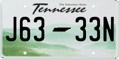 TN license plate J6333N