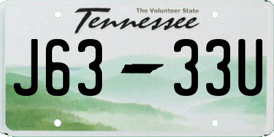 TN license plate J6333U