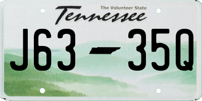 TN license plate J6335Q