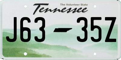 TN license plate J6335Z
