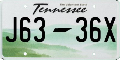 TN license plate J6336X