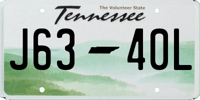 TN license plate J6340L