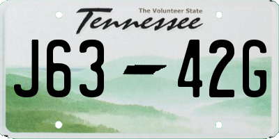 TN license plate J6342G