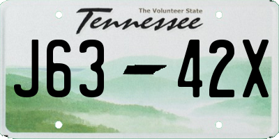 TN license plate J6342X